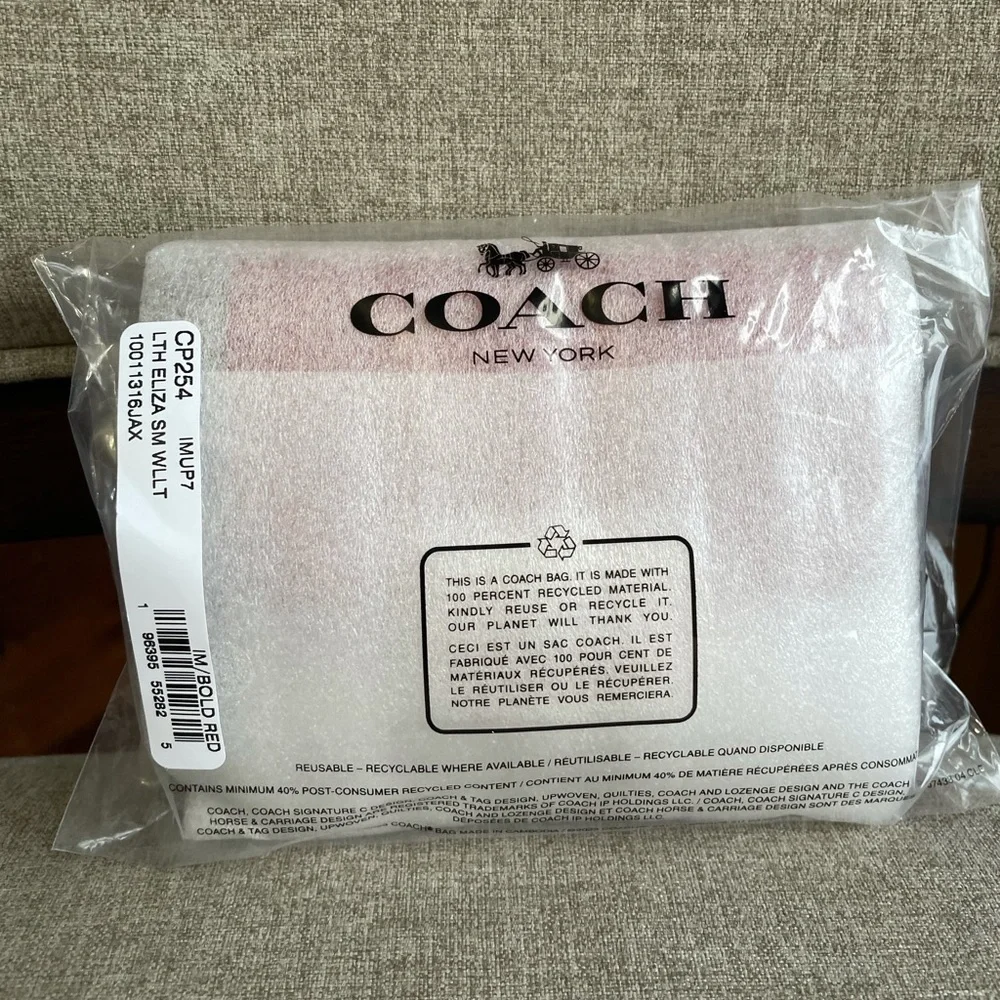 NWT！2PCS COACH Eliza Mini Carryall Bag（CW040）Gold/BoRed  and Eliza Wallet（CP254） - Picture 11 of 16